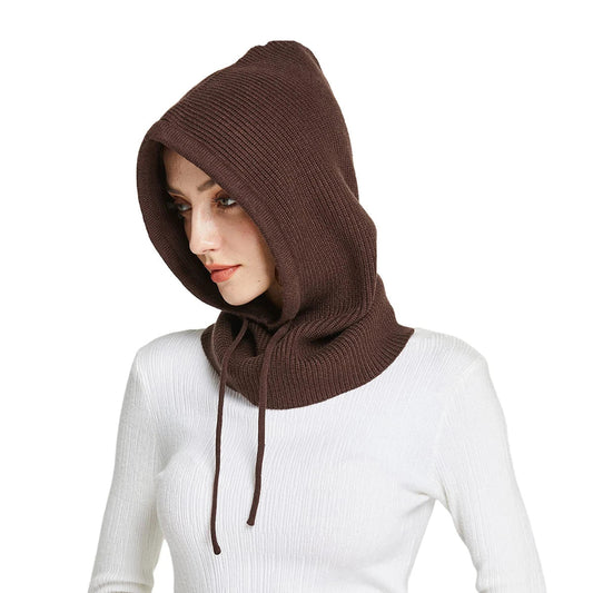 Women's Wool Balaclava Full Coverage Ribbed - 
Fashinoza