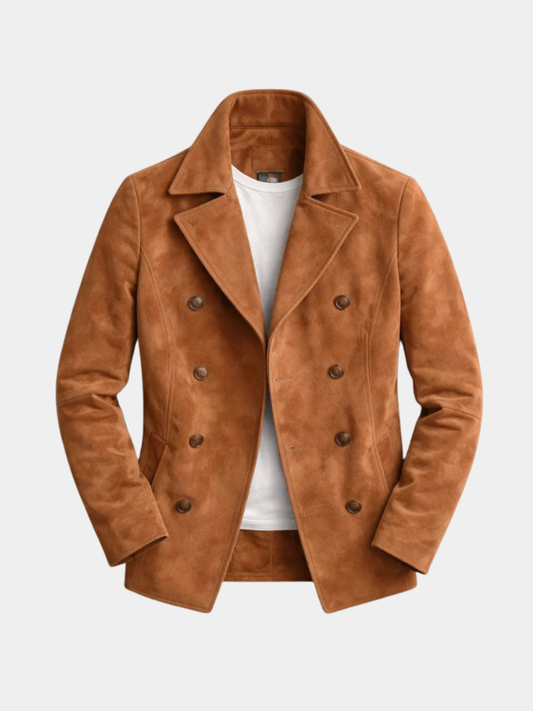Men's Double Breasted Pea Coat - Fashinoza