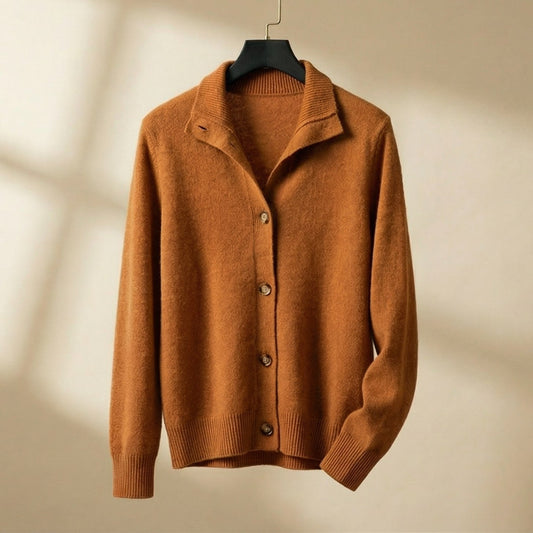 Women's Cardigan Button Front Collared - Fashinoza