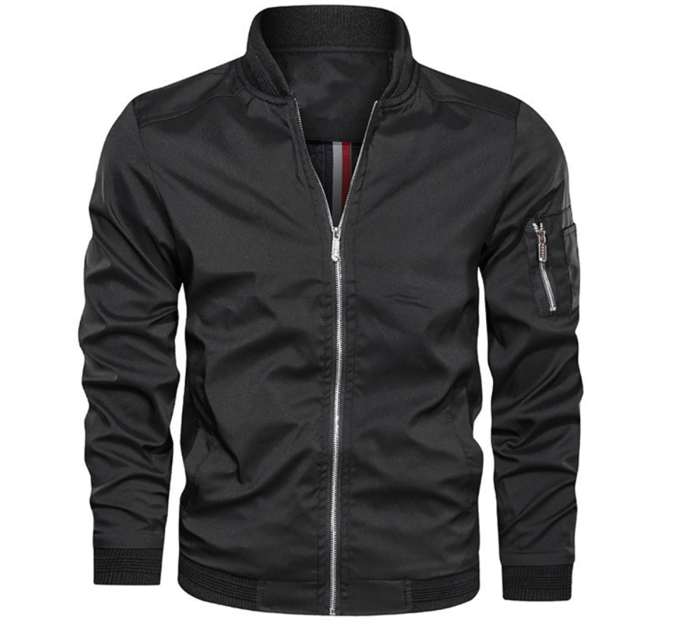 Men's Slim Fit Bomber Jacket Zip Up - Fashinoza