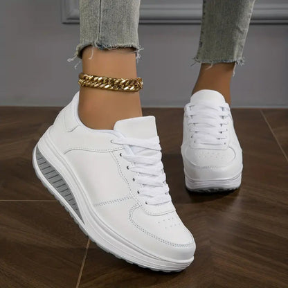 Women's Pu Leather Platform Flat Shoes