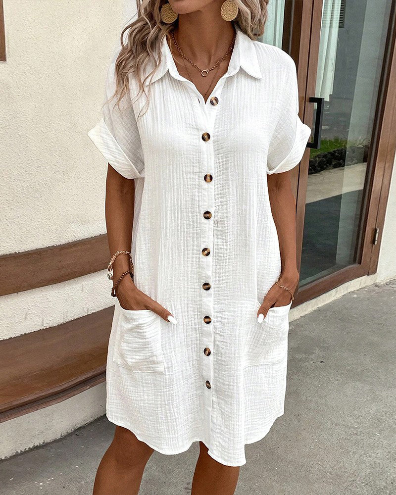 Women's Collared Mini Dress - Fashinoza