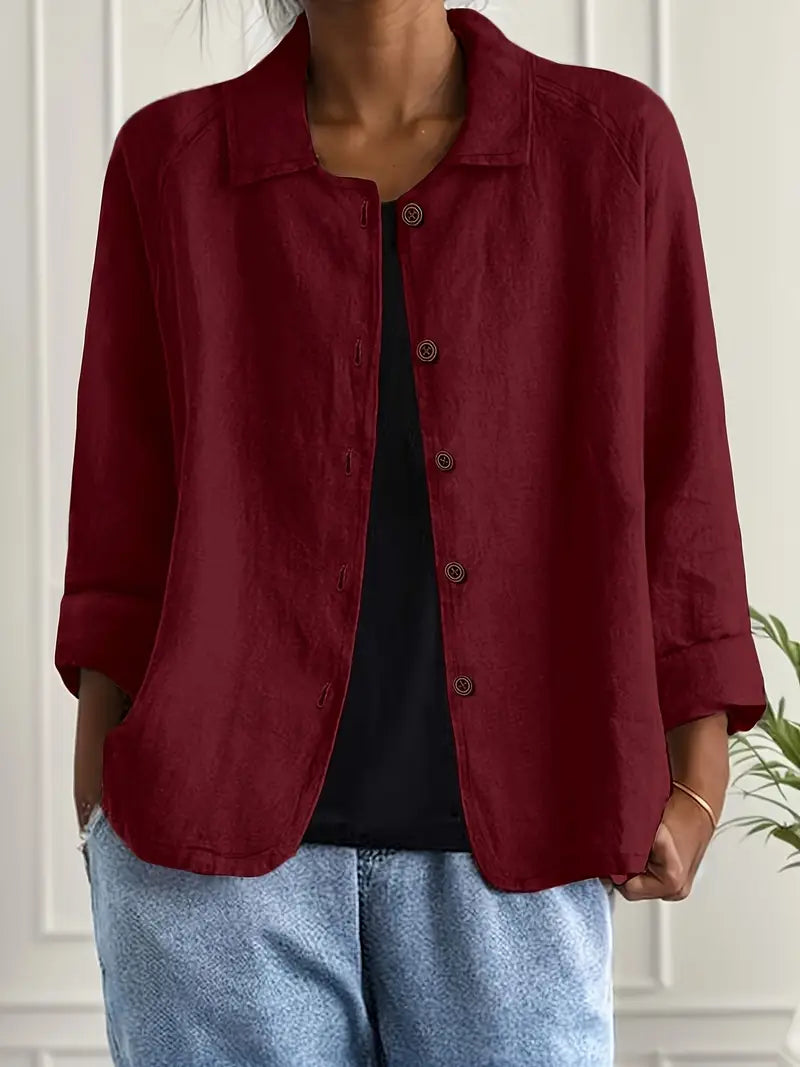 Women's Button-Front Casual Blouse