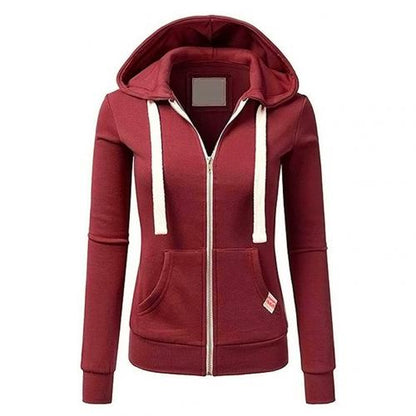 Women's Full Zip Fitted Hoodie - Fashinoza