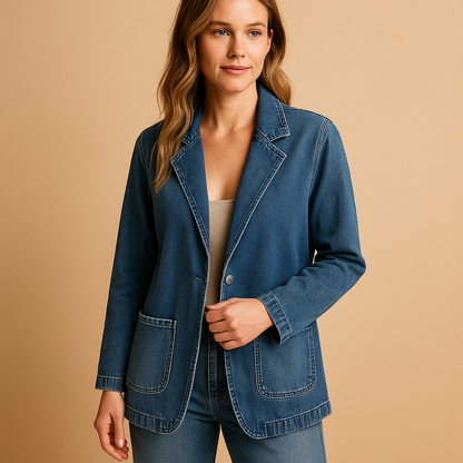 Women's Denim Blazer - 
Fashinoza