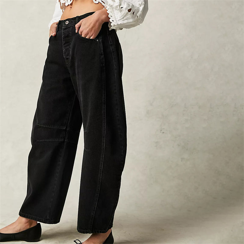 Women's High Waist Relaxed Fit Denim Jeans
