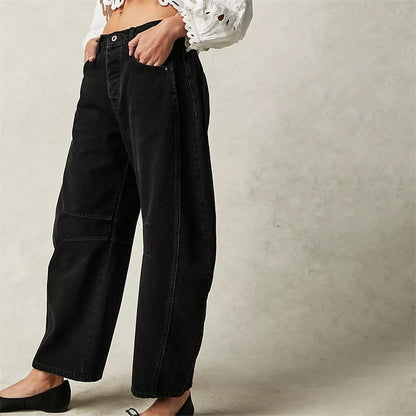 Women's High Waist Relaxed Fit Denim Jeans