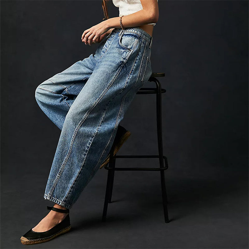 Women's High Waist Relaxed Fit Denim Jeans