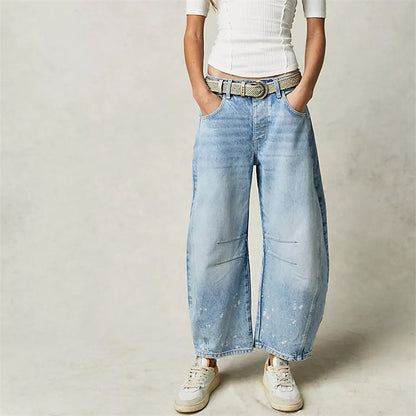 Women's High Waist Relaxed Fit Denim Jeans