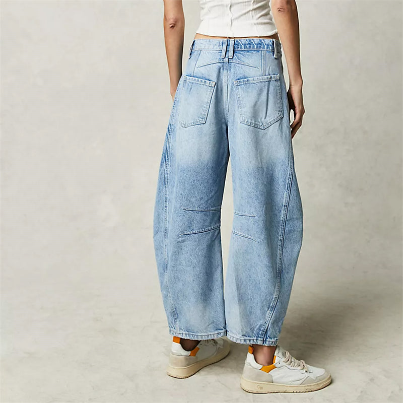 Women's High Waist Relaxed Fit Denim Jeans