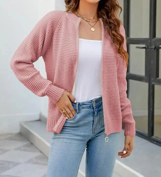 Women's Casual Zip-Up Cardigan Sweater
