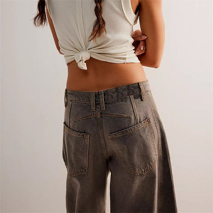 Women's High Waist Relaxed Fit Denim Jeans