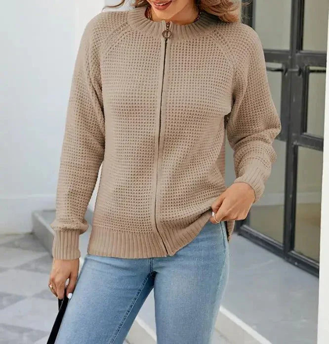Women's Casual Zip-Up Cardigan Sweater