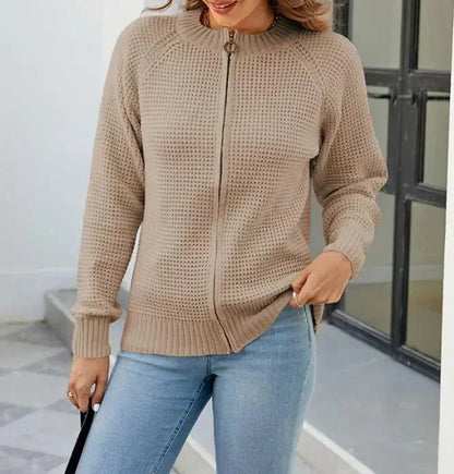 Women's Casual Zip-Up Cardigan Sweater