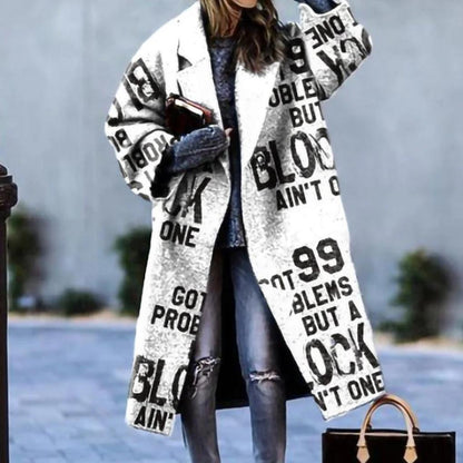 Women's Long Autumn Coat Warm Wool Blend