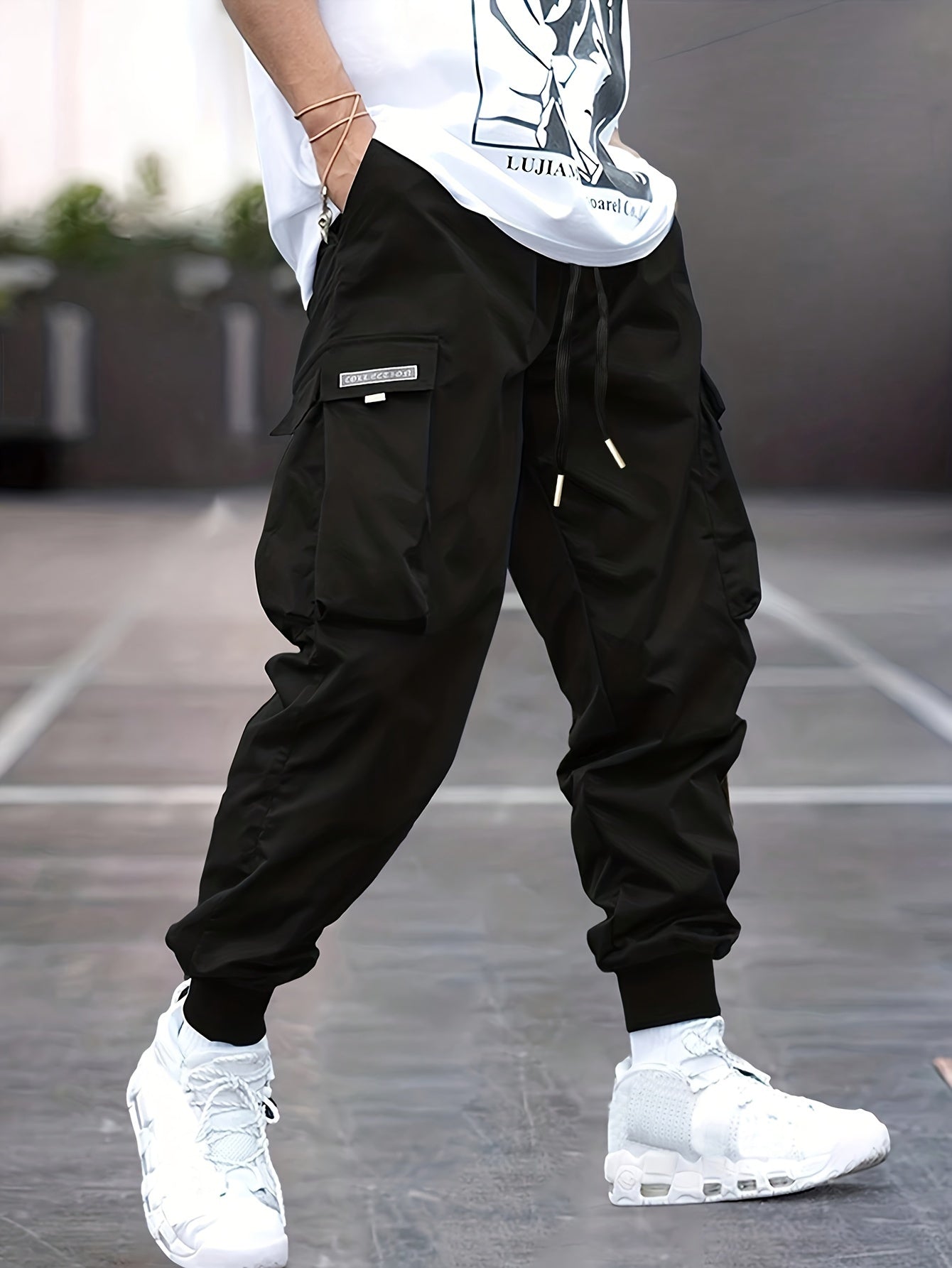 Men's Drawstring Cargo Pants - 
Fashinoza
