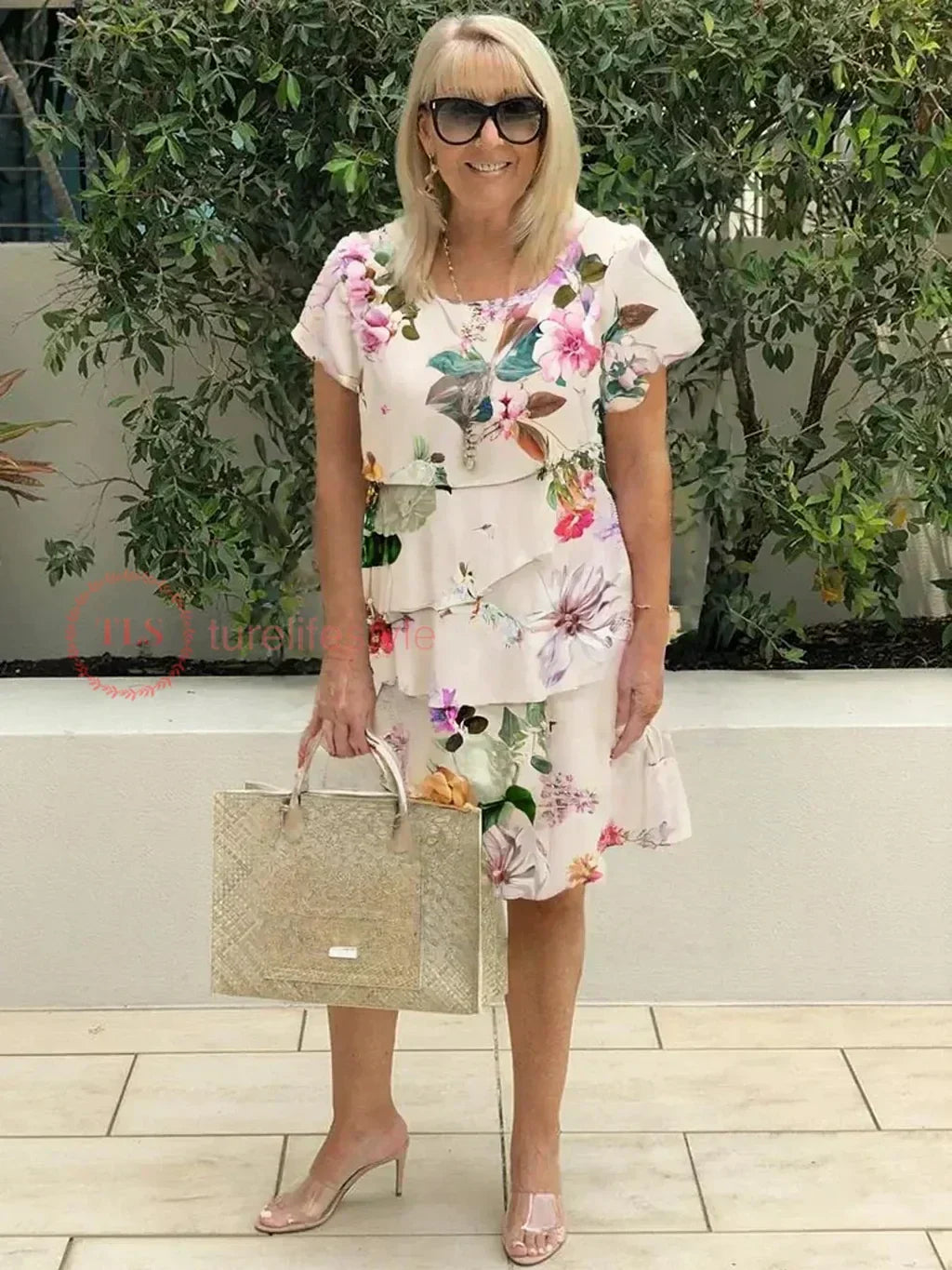 Loretta Elegant Bloom Layered Dress