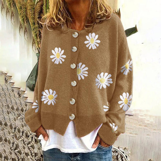 Women's Cropped Cardigan Button-Down - Fashinoza