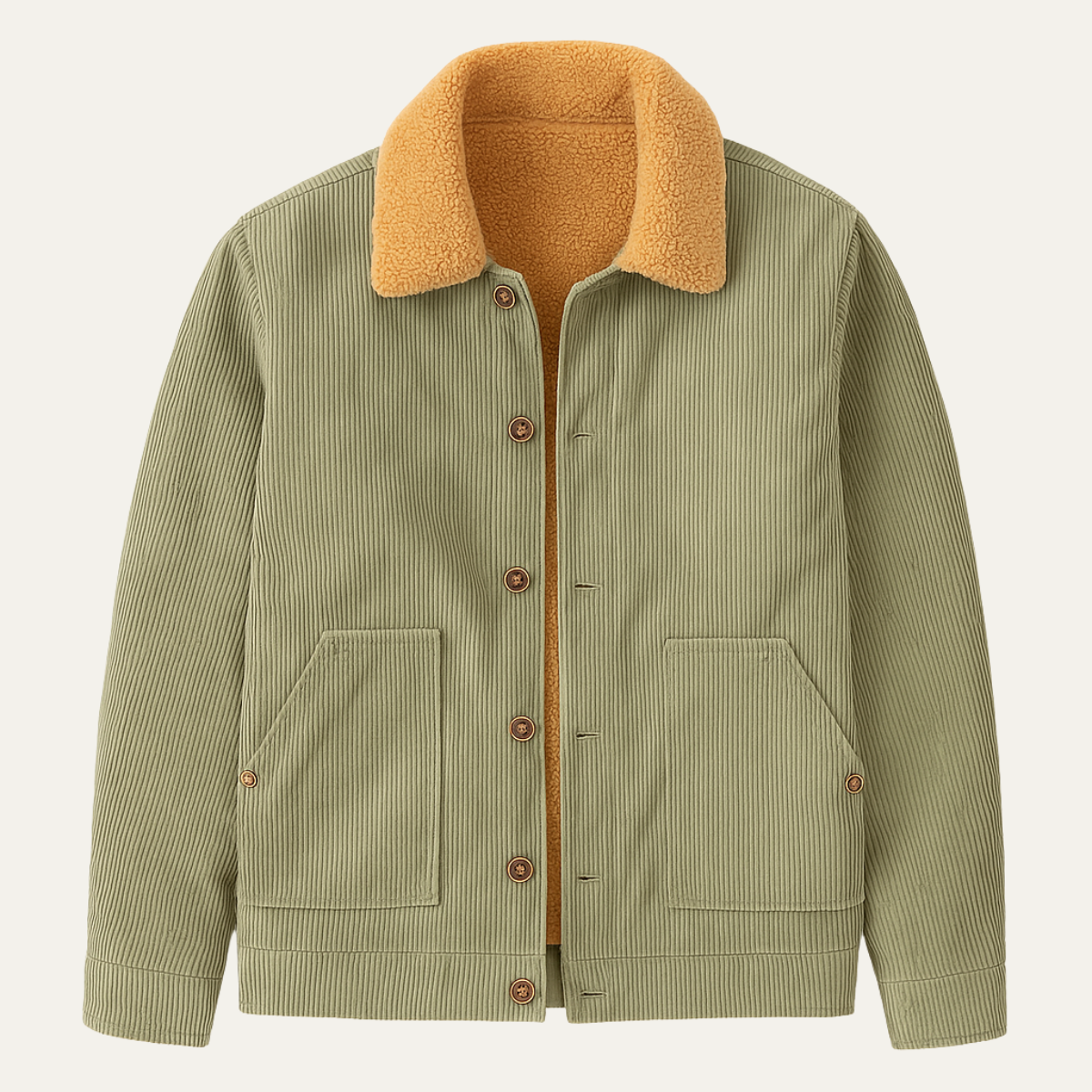 Men's Corduroy Sherpa Jacket Warm Winter - Fashinoza