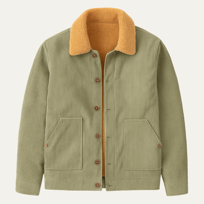 Men's Corduroy Sherpa Jacket Warm Winter - Fashinoza