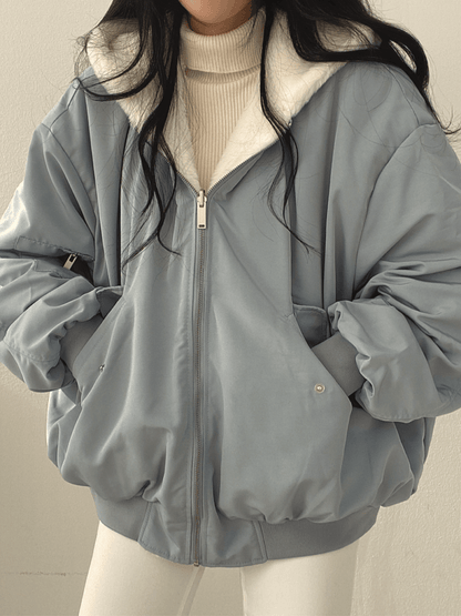 Women's Winter Parka Jacket Soft Lining Zip Closure - Fashinoza