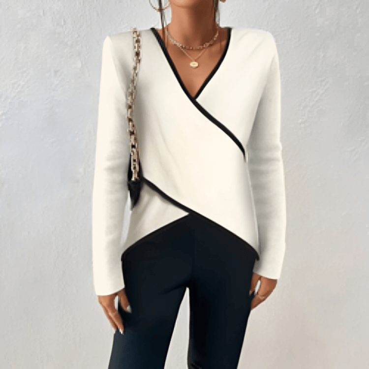 Women's V-Neck Wrap Sweater - 
Fashinoza