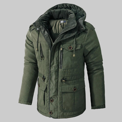 Men's Winter Parka Jacket Multi-Pocket Waterproof