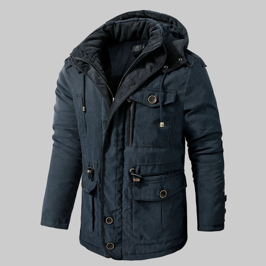 Men's Winter Parka Jacket Multi-Pocket Insulated - Fashinoza