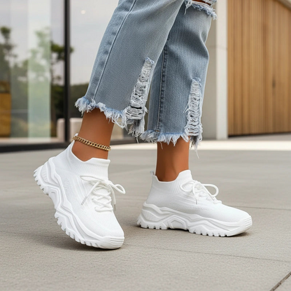 Women’s Chunky Knit Lace-Up Sneakers