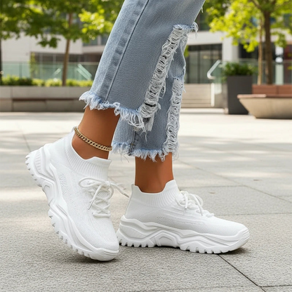 Women’s Chunky Knit Lace-Up Sneakers