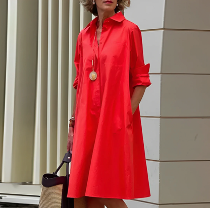 Women's Classic Shirt Dress - Fashinoza