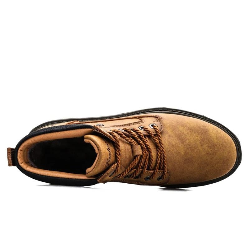 Men's Ankle Boots Waterproof Lace-Up Hiking Brown