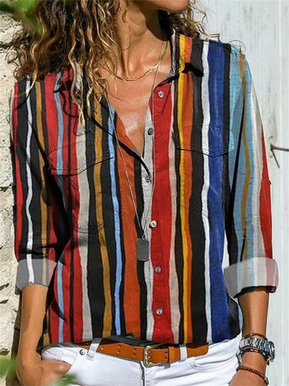 Women's Geometric Print Long Sleeve Shirt