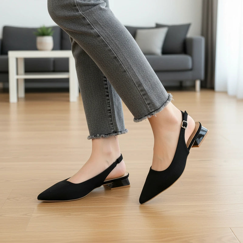 Slingback Pointed Toe Low Heels