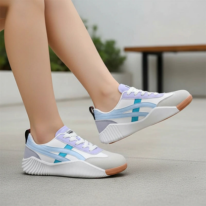 Pastel Accent Lace-Up Sneakers