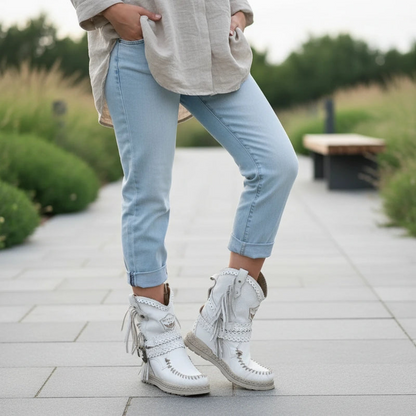 Fringe Moccasin-Style Boots