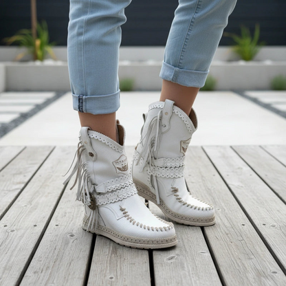 Fringe Moccasin-Style Boots