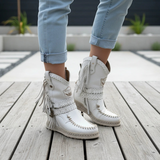 Fringe Moccasin-Style Boots
