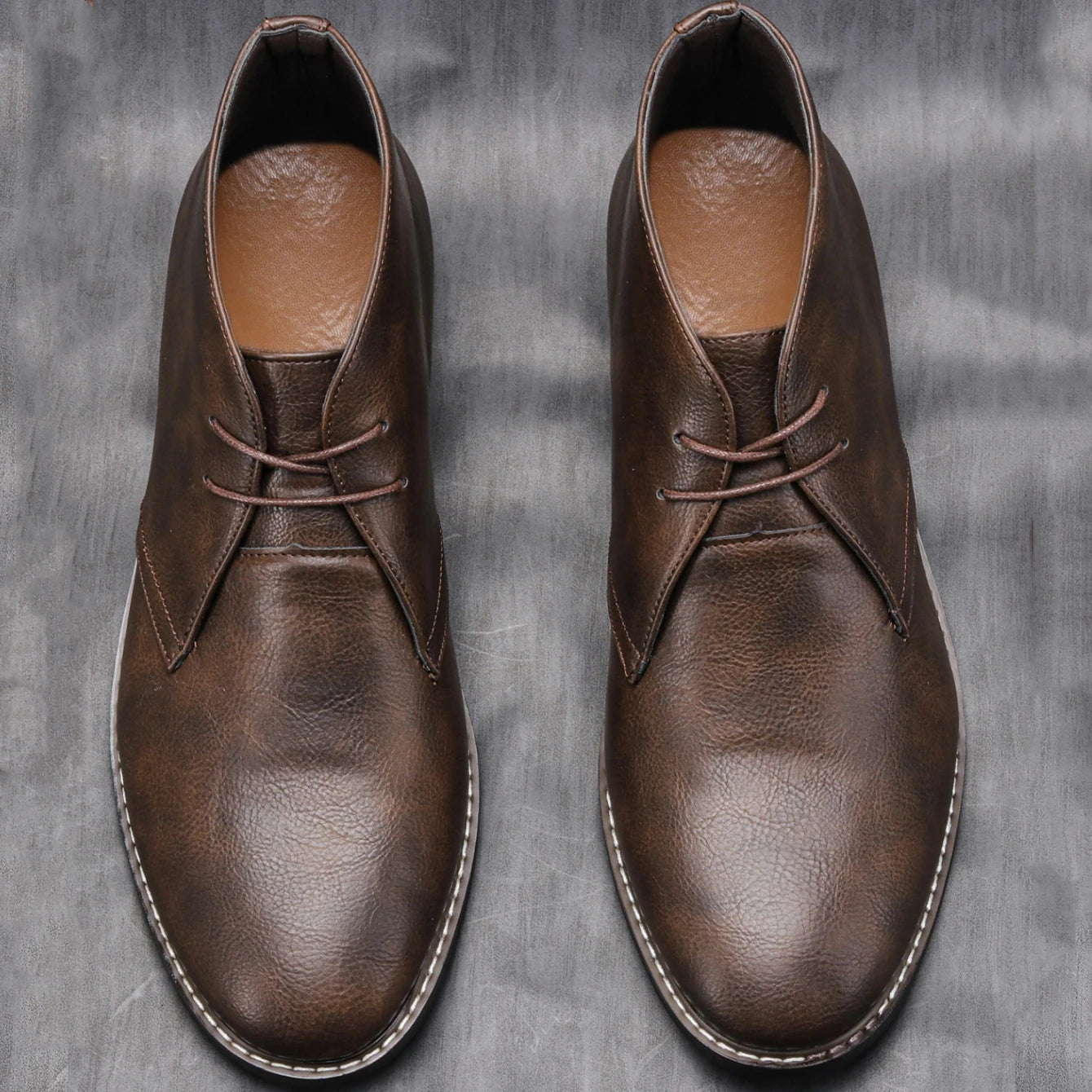 Crosby Men's Leather Ankle Boots Lace Up Brown