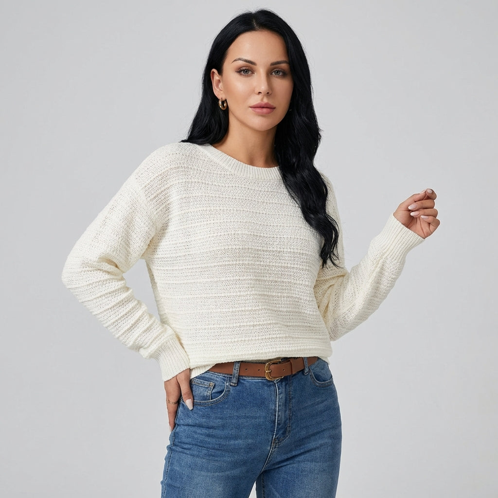Women's Pullover Sweater Bow Back Design - Fashinoza