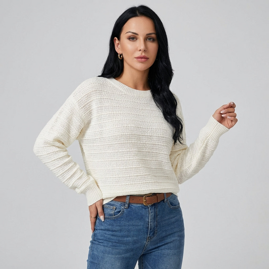 Women's Pullover Sweater Bow Back Design - Fashinoza