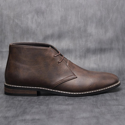 Crosby Men's Leather Ankle Boots Lace Up Brown