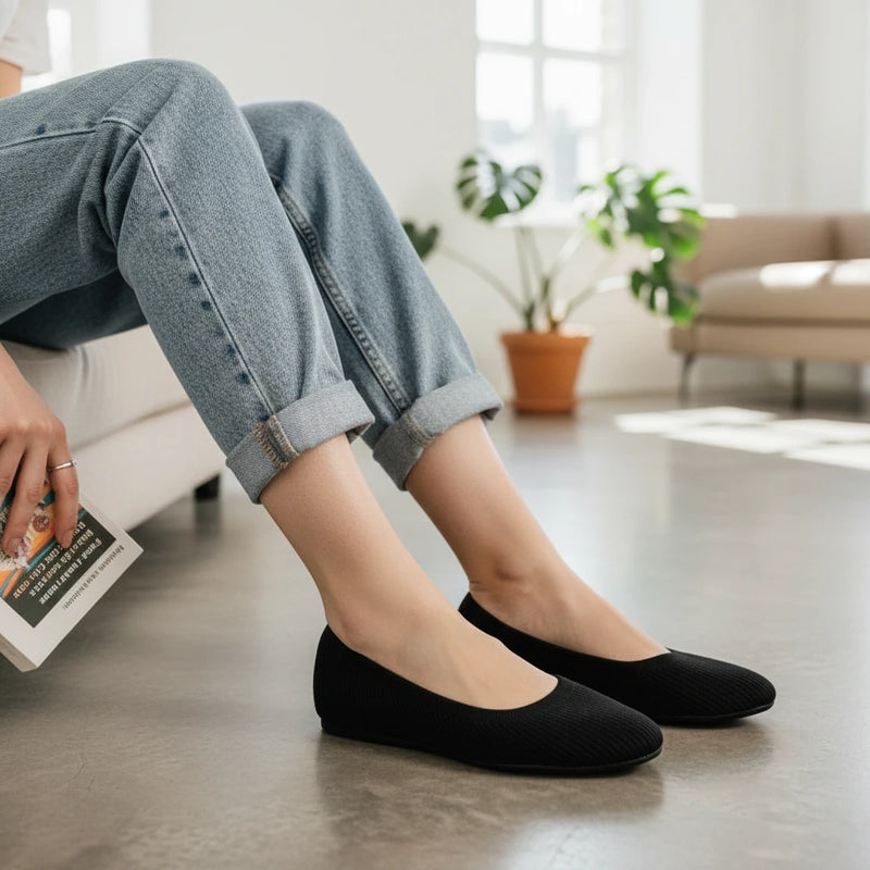 Knit Slip-On Ballet Flats