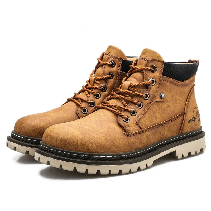 Men's Ankle Boots Waterproof Lace-Up Hiking Brown