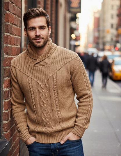 Classic Cable Knit Button Sweater