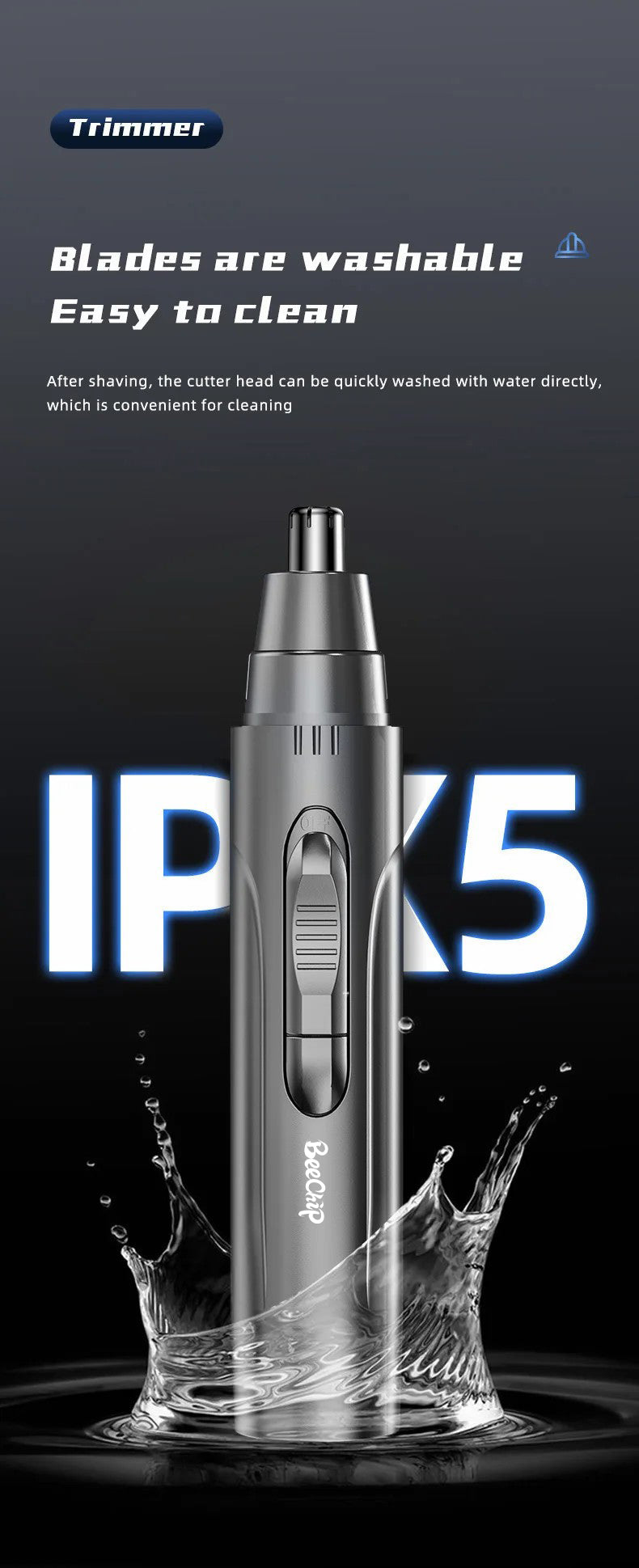 Nose And Ear Hair Trimmer Gentle Precision Clippers