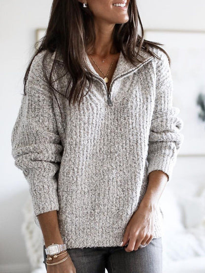 Zoe  | Women Spring Half Zip Pullover Sweater