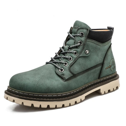 Men's Ankle Boots Waterproof Lace-Up Hiking Brown