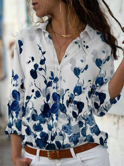 Women's Geometric Print Long Sleeve Shirt