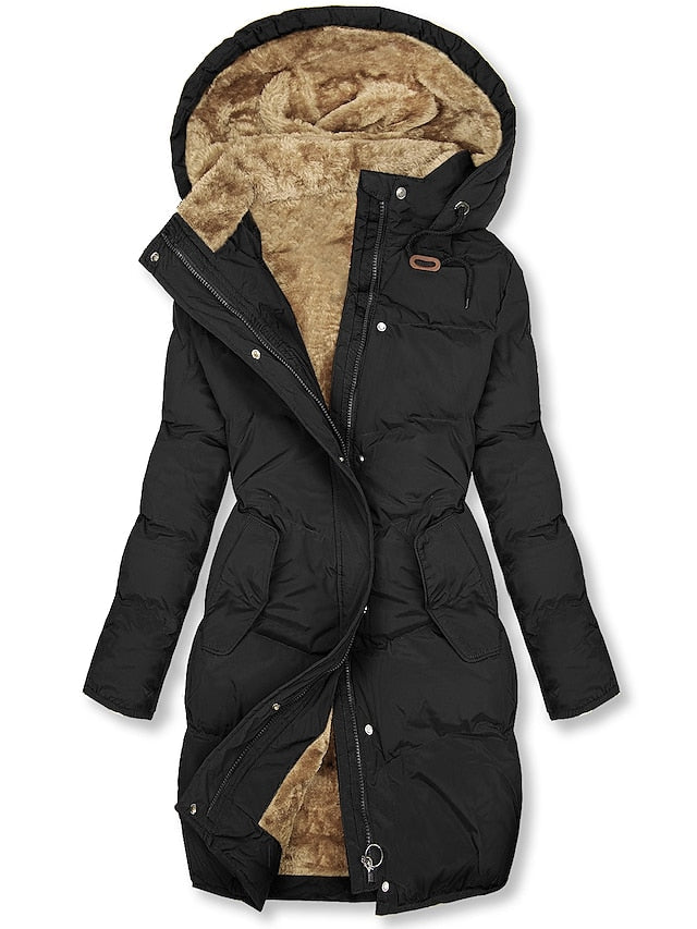 Women's Long Fleece-Lined Winter Jacket